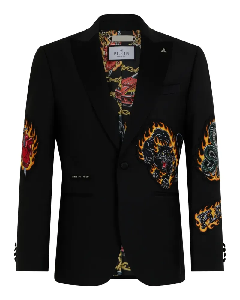 Philipp Plein Sakko mit steigendem Revers - Schwarz Schwarz