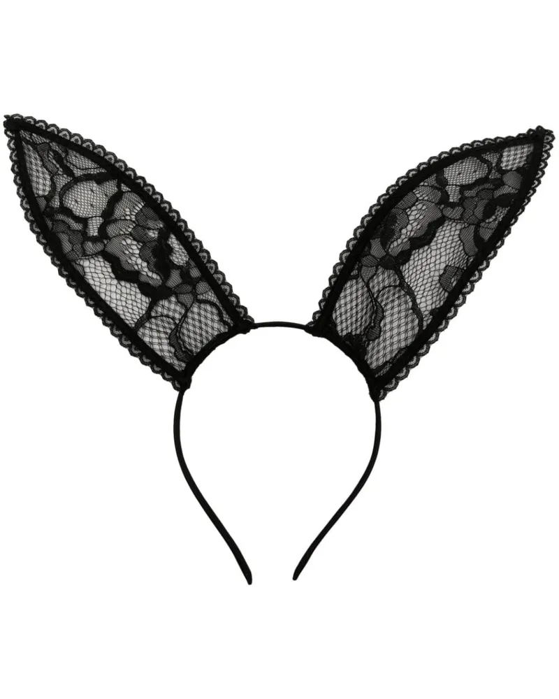 Fleur Du Mal Hasenohren aus Spitze - Schwarz Schwarz