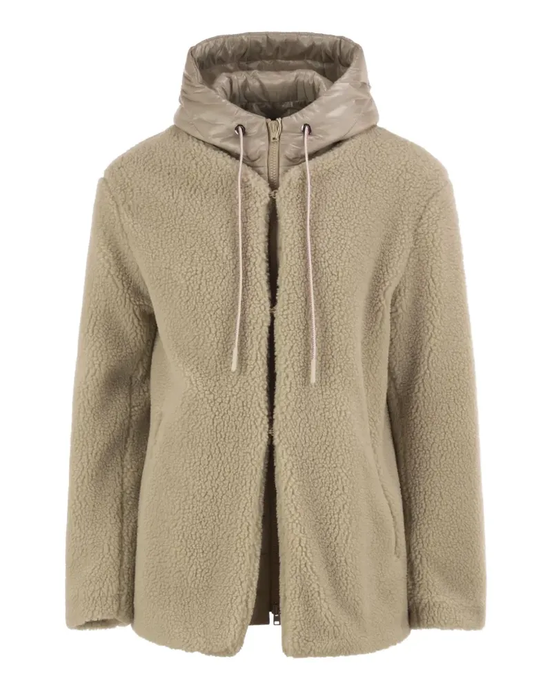 Herno hooded teddy-effect jacket - Nude Nude