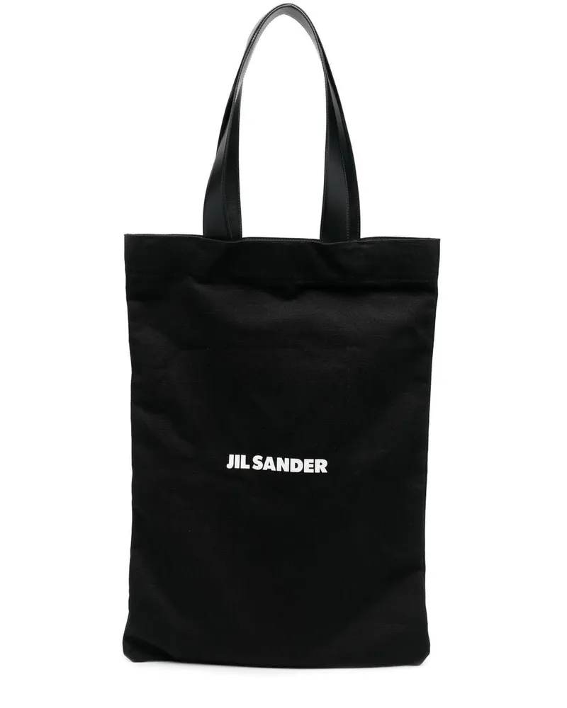 Jil Sander Shopper mit Logo-Print - Schwarz Schwarz