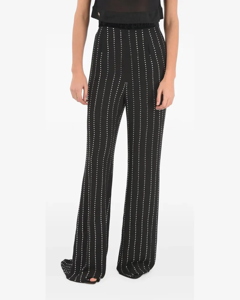 Philipp Plein crystal-embellished palazzo pants - Schwarz Schwarz