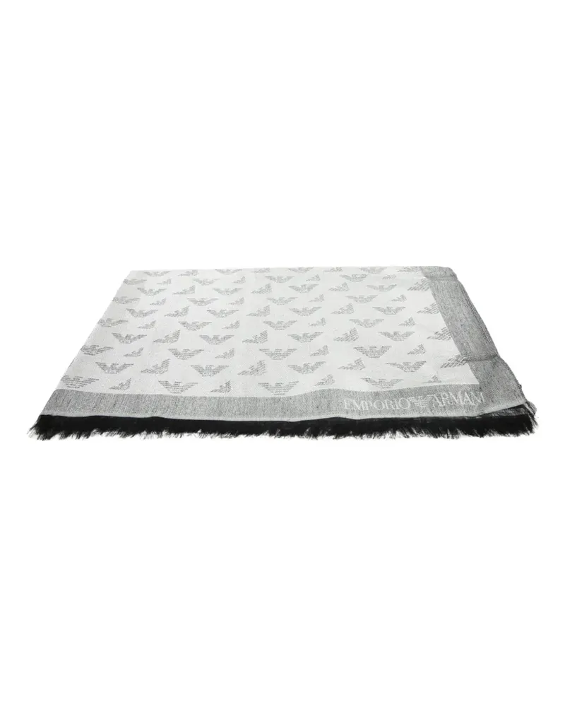 Emporio Armani Schal mit Fransen - Grau Grau