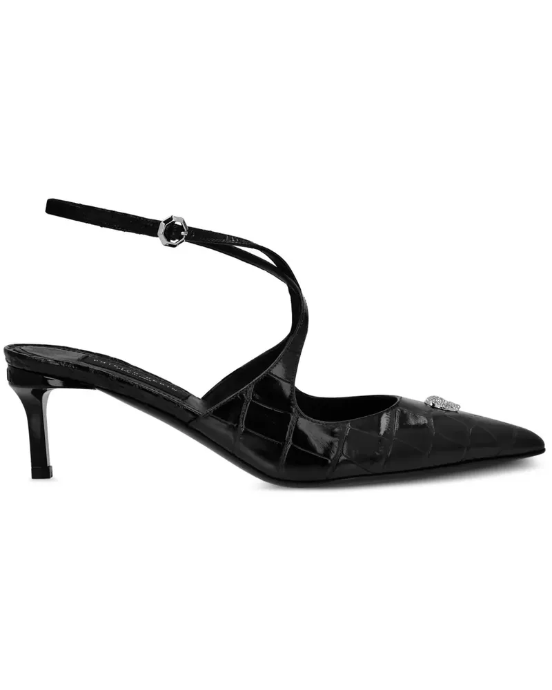 Philipp Plein Pumps mit Crossing Crocco-Print - Schwarz Schwarz