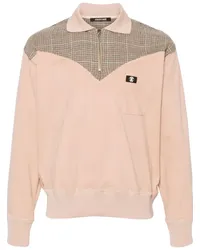 Roberto Cavalli Faux-Wildleder-Sweatshirt in Colour-Block-Optik Nude