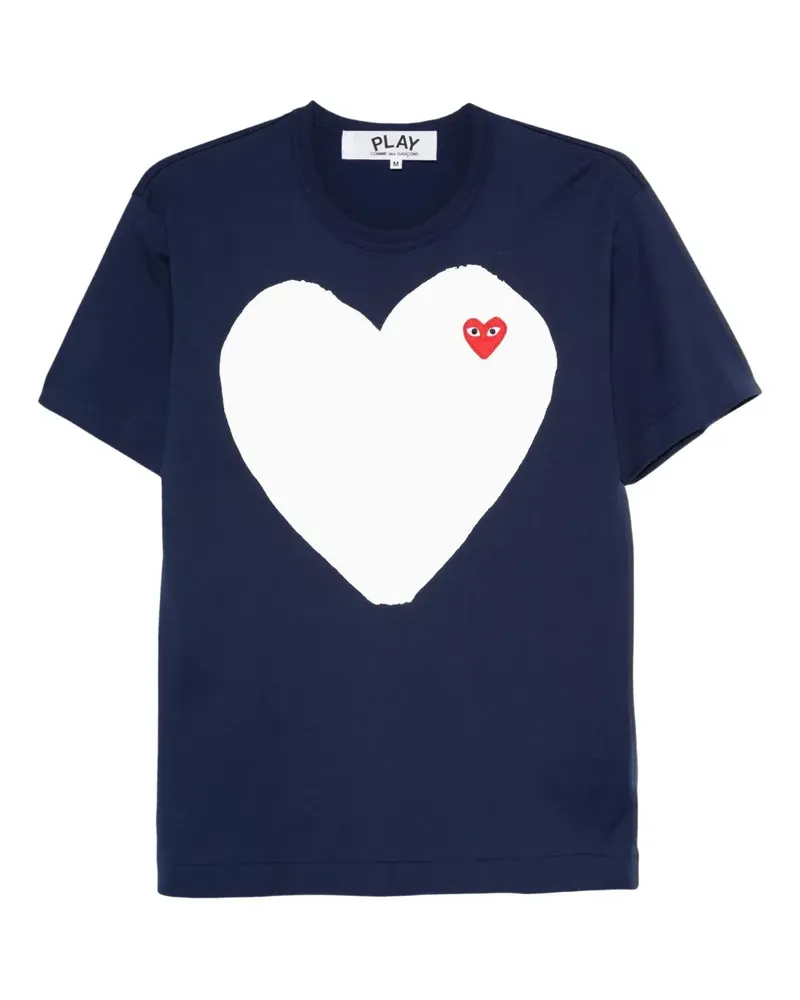 Comme des Garçons T-Shirt mit Herzmotiv - Blau Blau