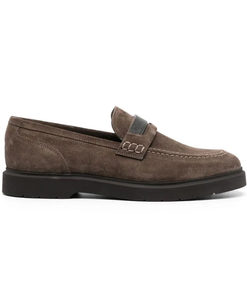 Brunello Cucinelli Penny-Loafer aus Wildleder - Grau Grau