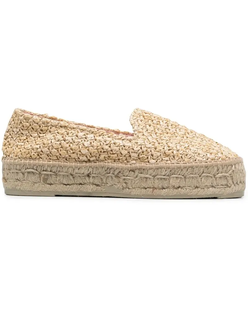 Manebí Espadrilles aus gewebtem Bast - Nude Nude