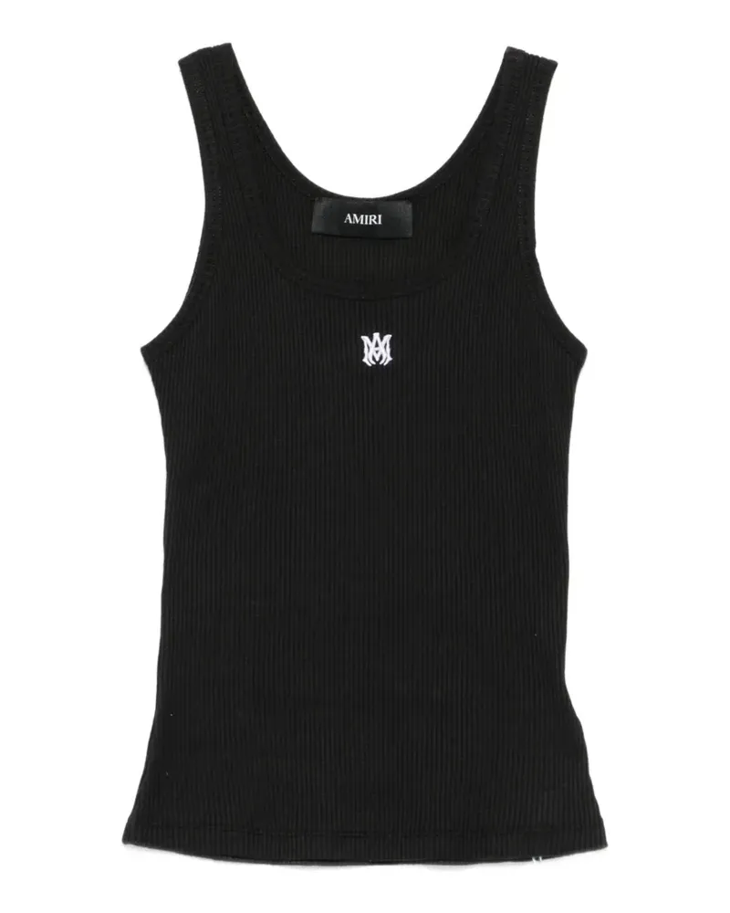 Amiri logo-embroidered scoop-neck tank top - Schwarz Schwarz