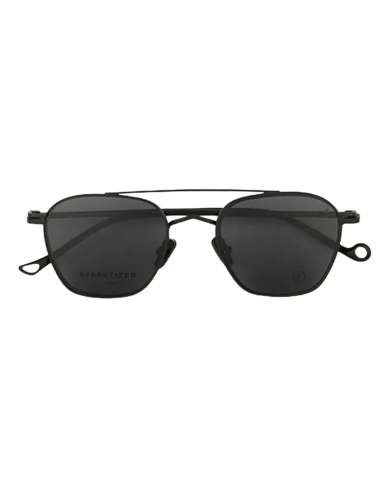 Eyepetizer Ice clip-on geometric-frame sunglasses - Schwarz Schwarz