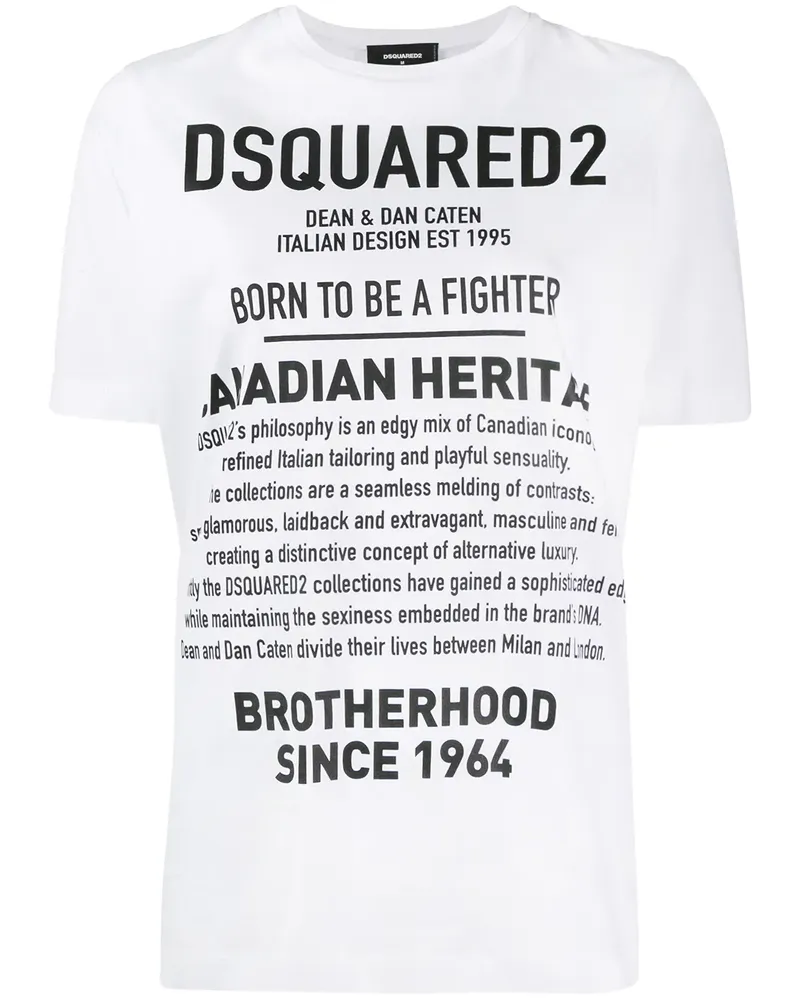 Dsquared2 T-Shirt mit Logo-Print - Weiß Weiß