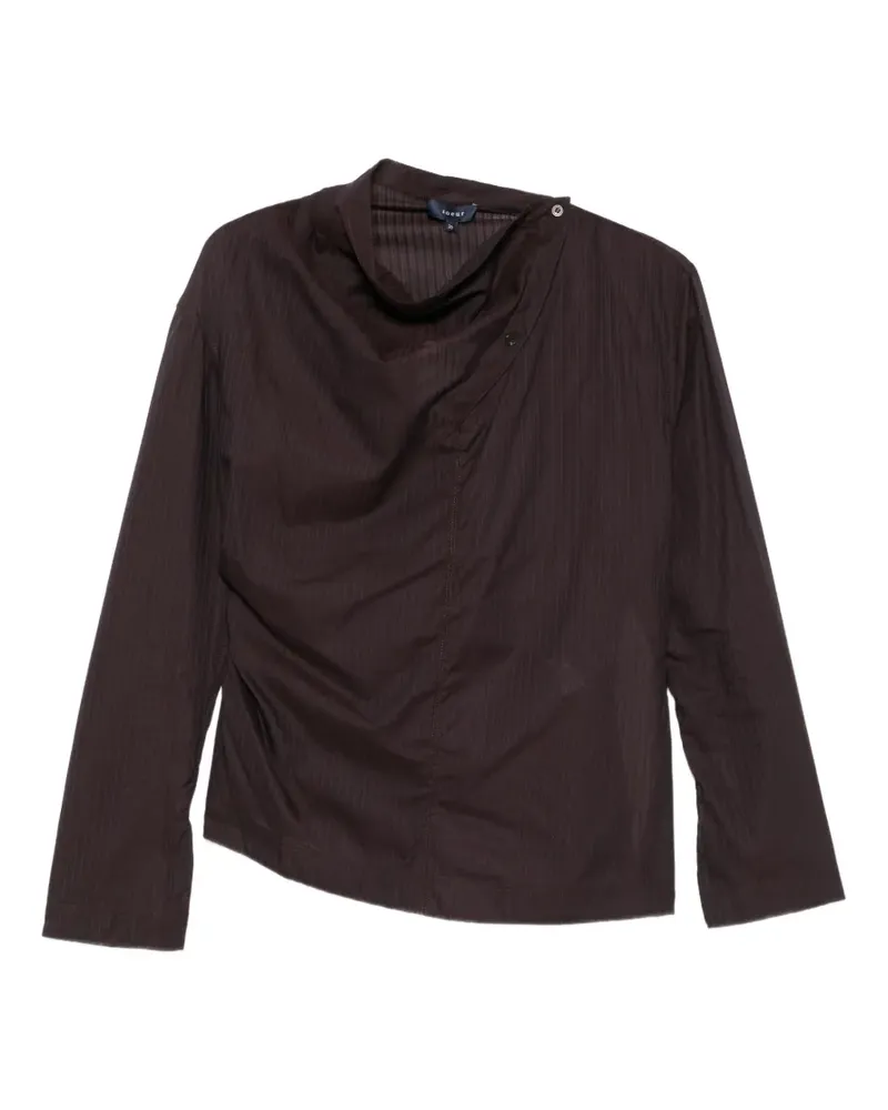 Soeur Lana Bluse mit hohem Kragen und Nadelstreifen - Braun Braun