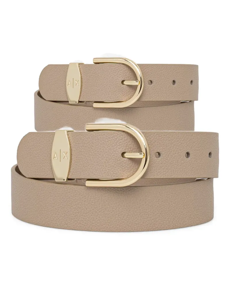Armani Exchange logo-detail belt - Braun Braun