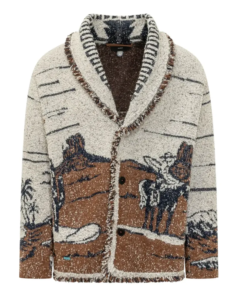 Alanui fringe-trimmed cardigan - Nude Nude