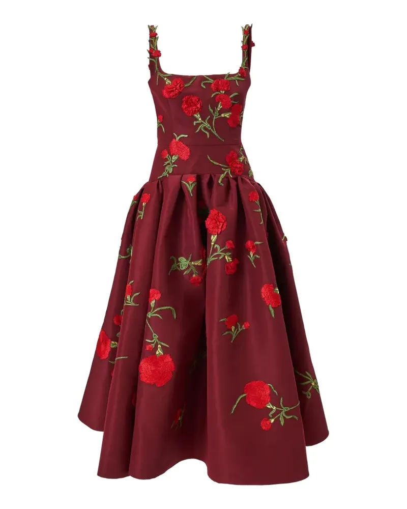 Carolina Herrera New York Kleid mit Nelkenstickerei - Rot Rot
