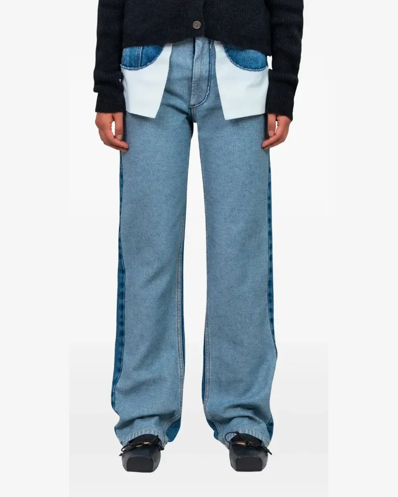 Maison Margiela Straight-Leg-Jeans mit Einsätzen - Blau Blau