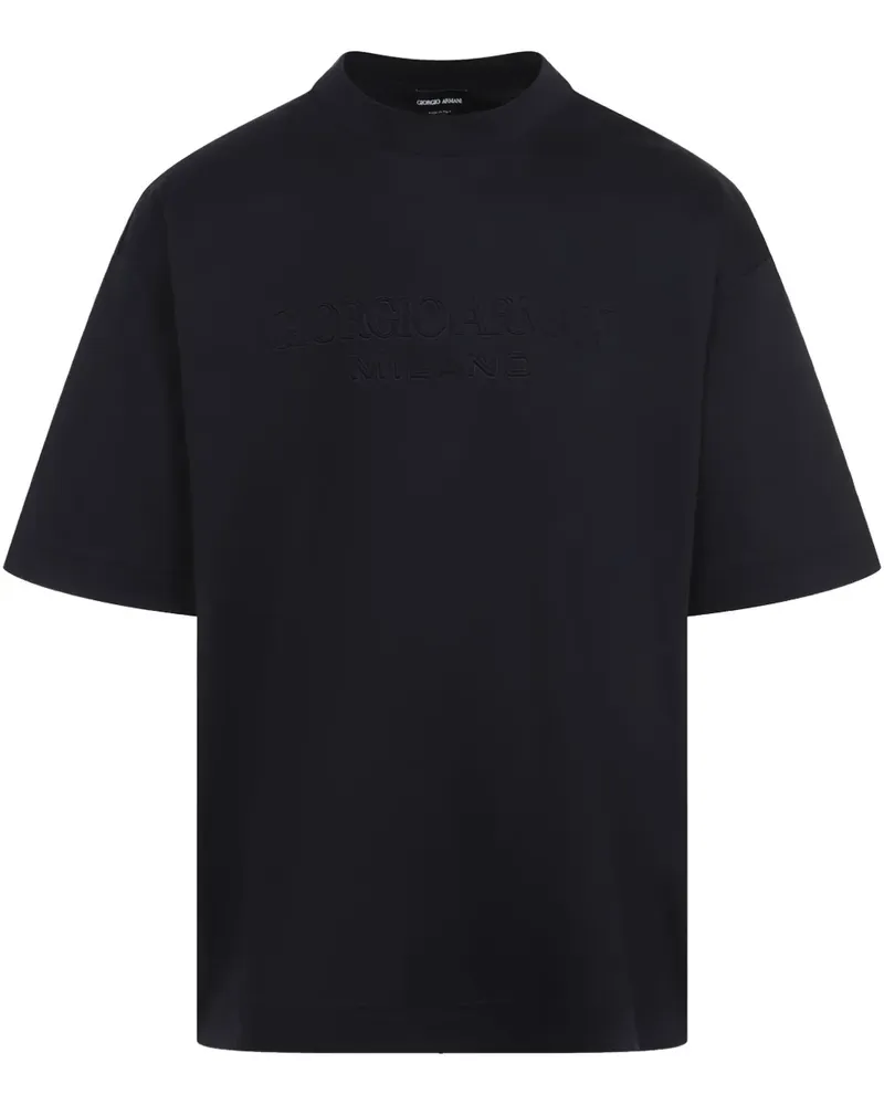 Giorgio Armani T-Shirt mit Logo-Prägung - Schwarz Schwarz
