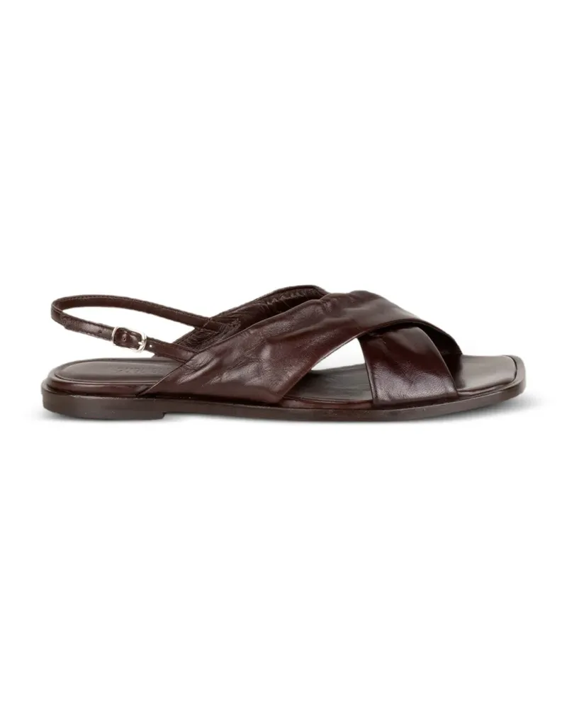 Guglielmo Rotta Tibs Crisscross crossover leather sandals - Braun Braun