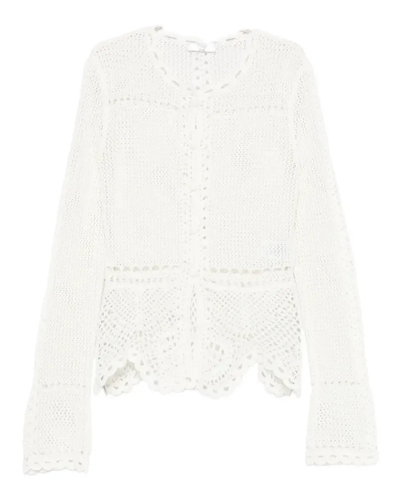 Erdem crochet-knit peplum cardigan - Weiß Weiß