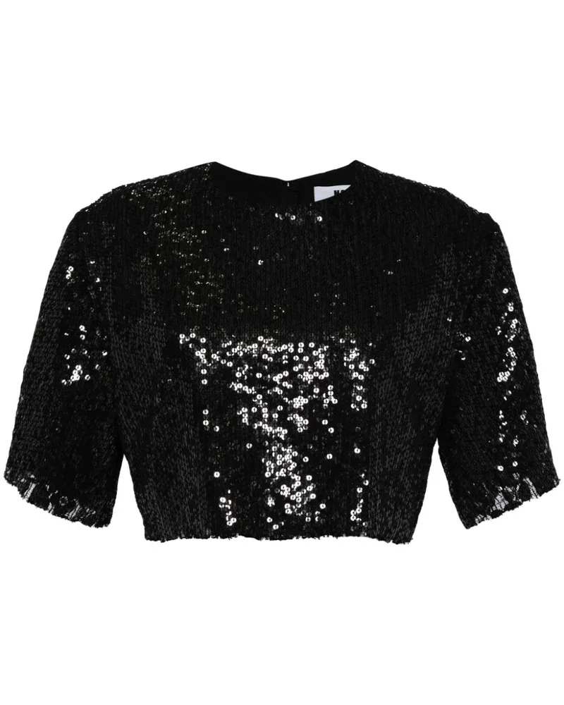 MSGM T-Shirt mit Pailletten - Schwarz Schwarz