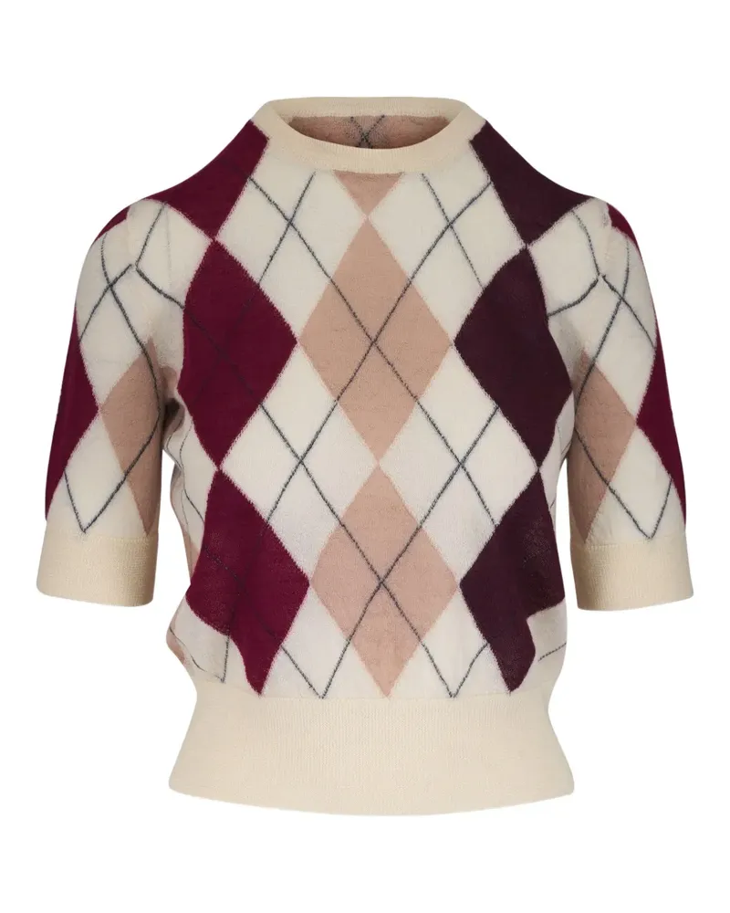 KHAITE Oberteil mit Argyle-Muster - Nude Nude