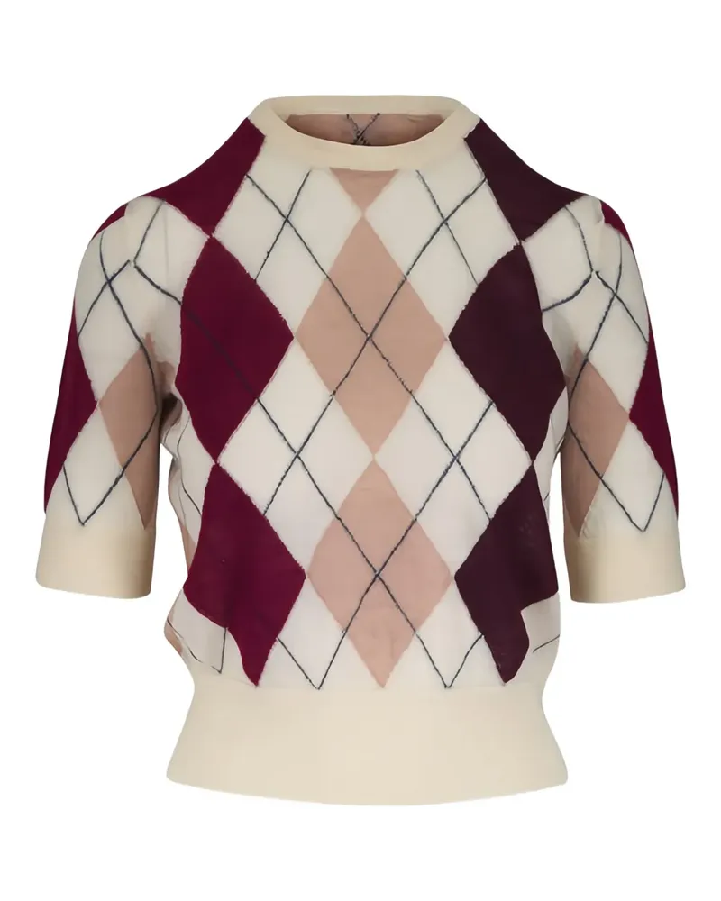 KHAITE Oberteil mit Argyle-Muster - Nude Nude