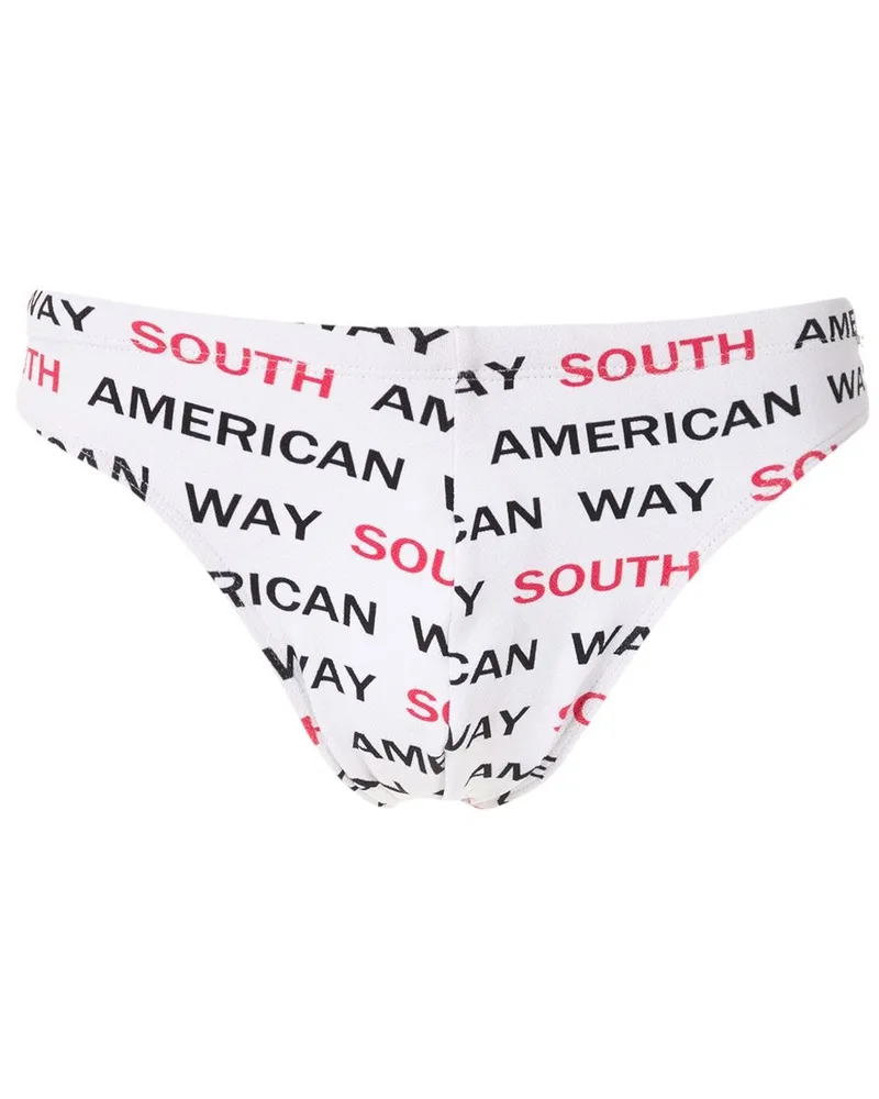 Amir Slama Badehose mit "South American Way"-Print - Weiß Weiß