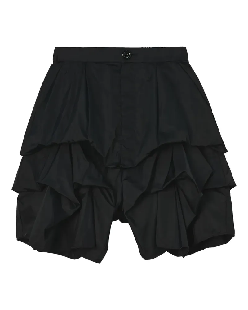ENFÖLD ruffled layered shorts - Schwarz Schwarz