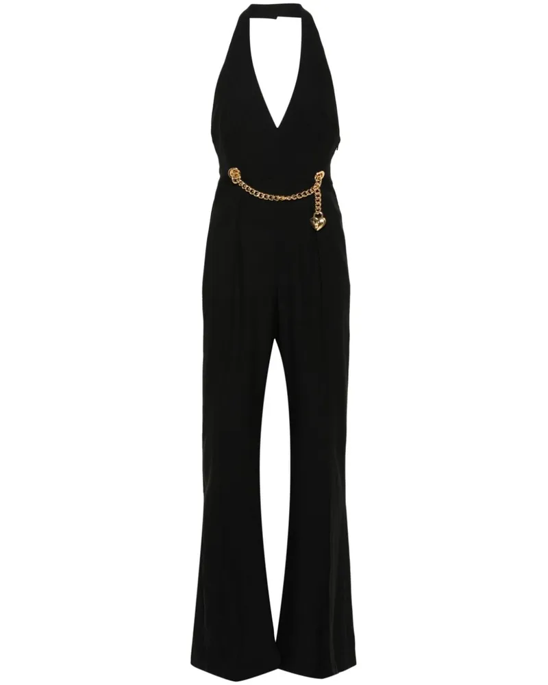 Moschino Jumpsuit mit Kettendetail Schwarz