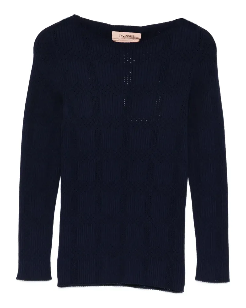 Twin-Set ribbed top - Blau Blau