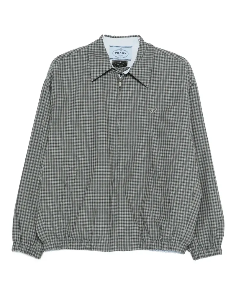 Prada check-pattern zip-fastening jacket - Grau Grau