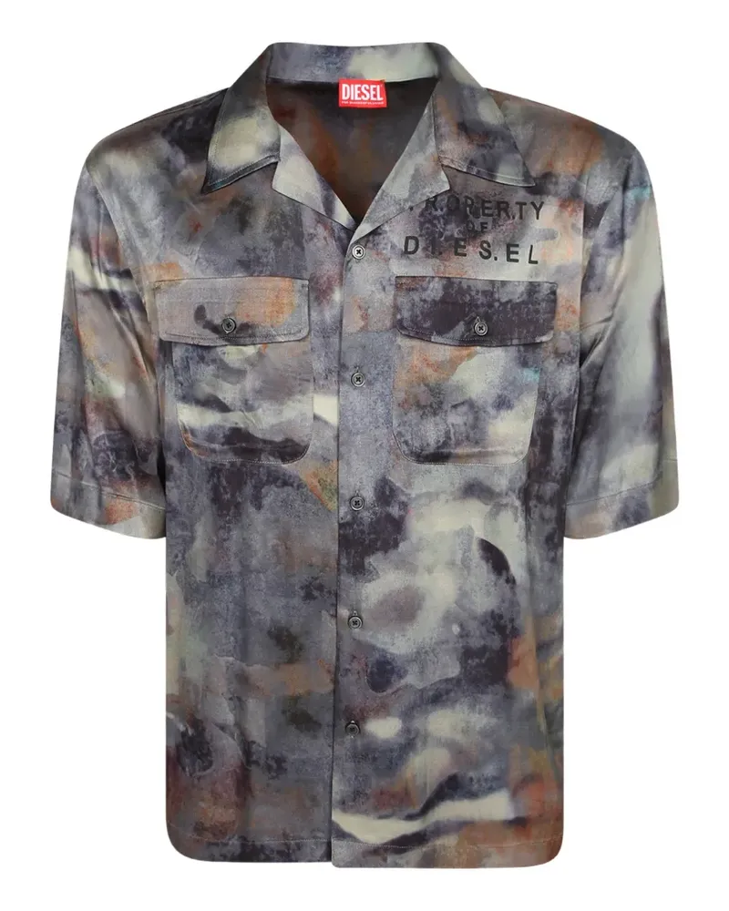 Diesel Hemd mit abstraktem Print - Blau Blau