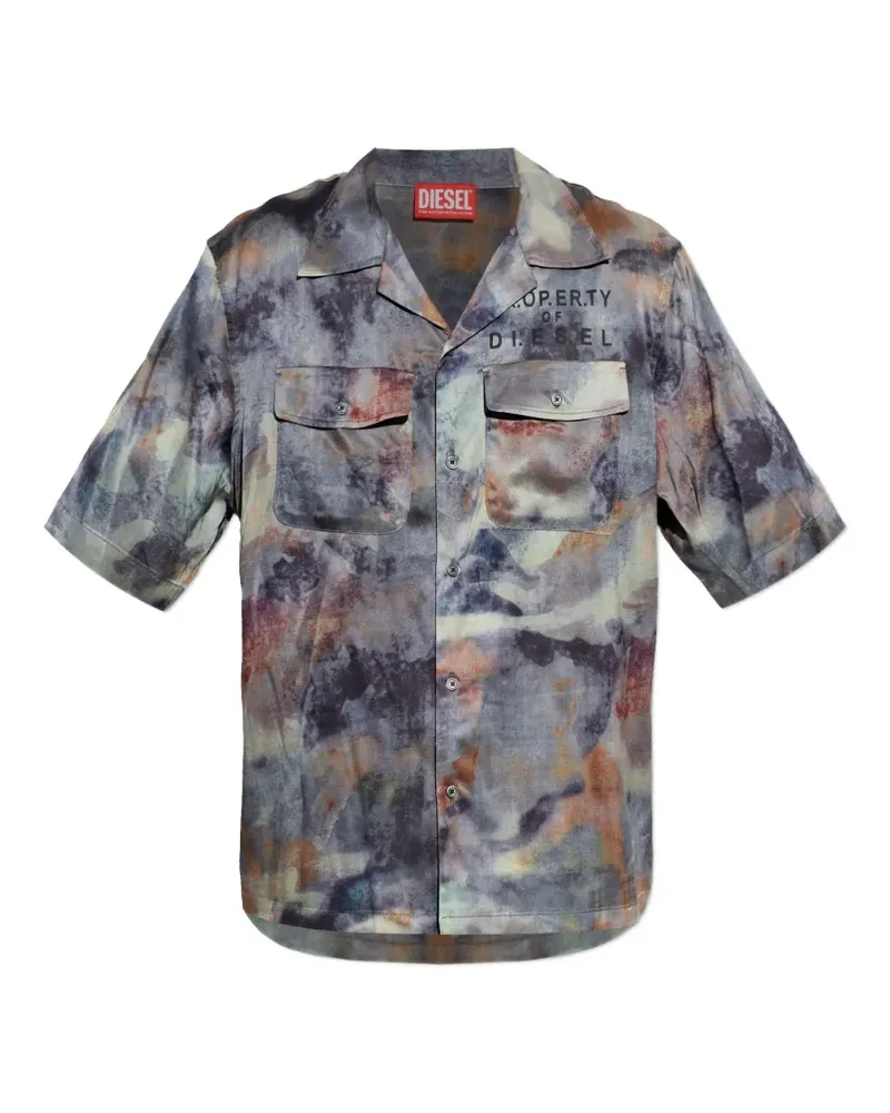 Diesel abstract-print short-sleeve shirt - Grau Grau