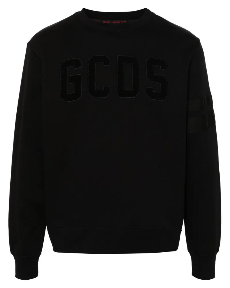 GCDS Sweatshirt mit Logo-Stickerei Schwarz