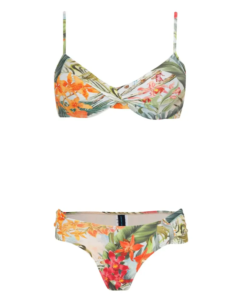 Lygia & Nanny Bikini mit Blumen-Print - Weiß Weiß