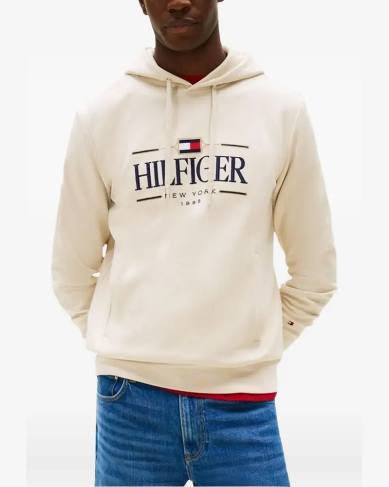 Tommy Hilfiger logo-print hoodie - Nude Nude