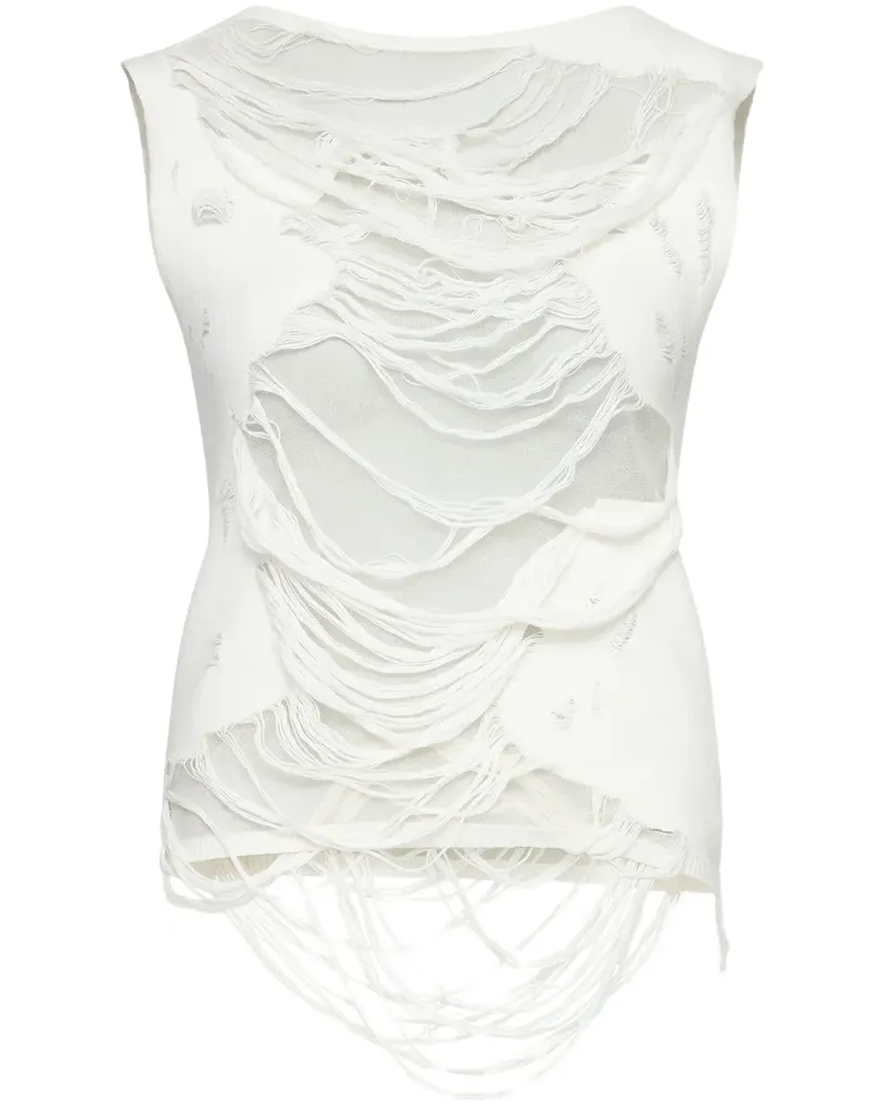 Maison Margiela Oberteil im Distressed-Look - Weiß Weiß