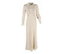 Maxikleid mit Stickerei - Nude