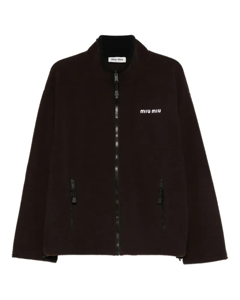Miu Miu Fleecejacke mit Reißverschluss - Braun Braun