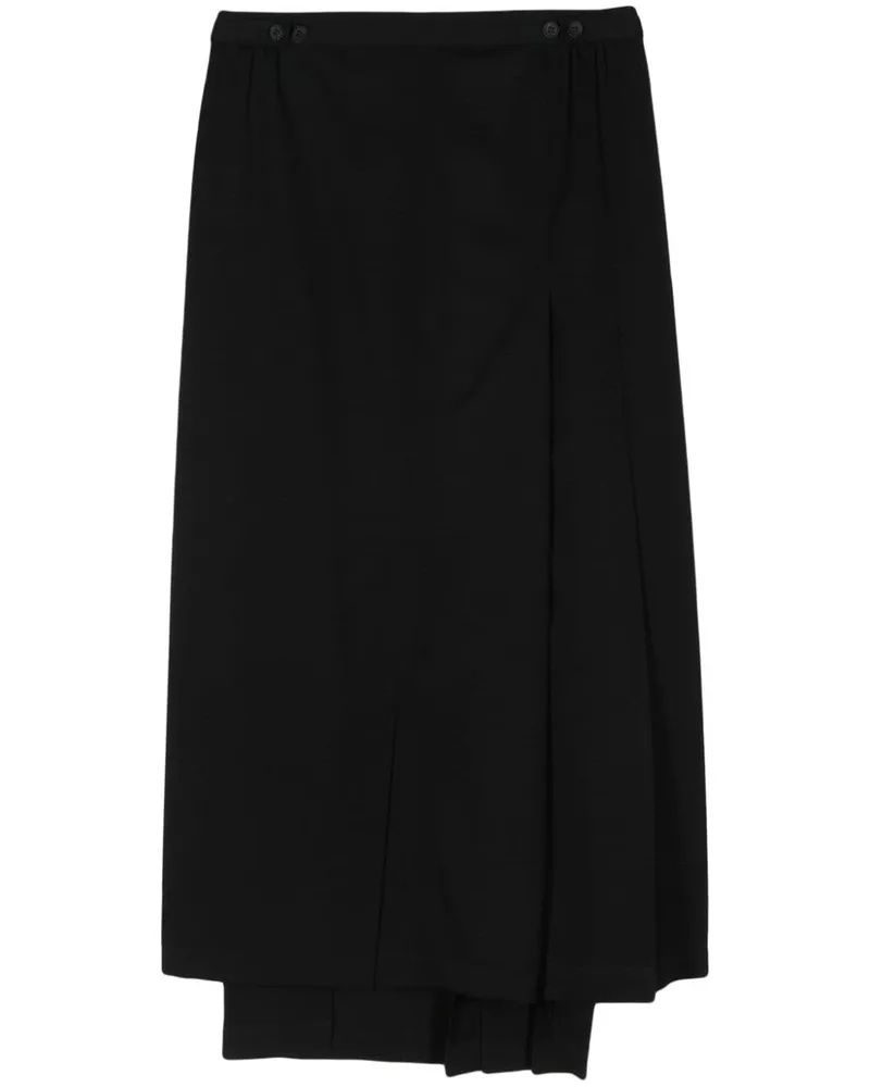 Yohji Yamamoto asymmetric wool skirt - Schwarz Schwarz