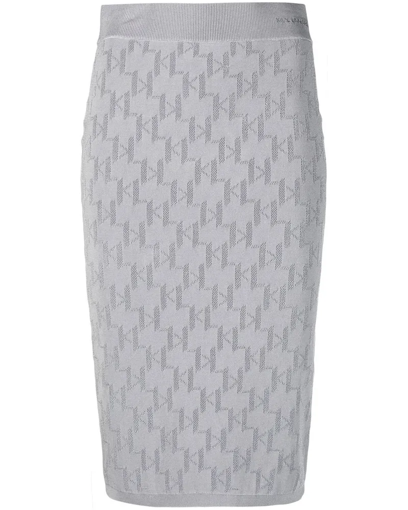 Karl Lagerfeld Rock aus Monogramm-Jacquard - Grau Grau