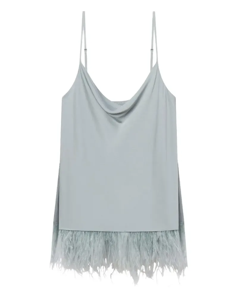 A.L.C. A C. Eliza feather-trim top - Blau Blau