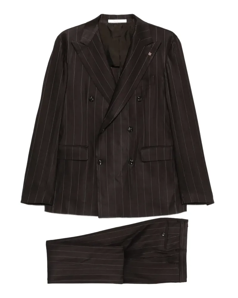 Tagliatore Doppelreihiger Anzug mit Nadelstreifen - Braun Braun