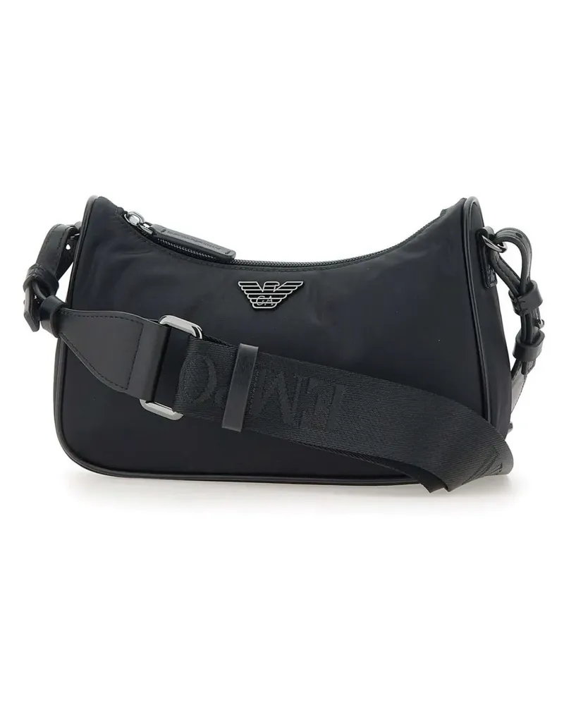 Emporio Armani Kuriertasche mit Logo-Prägung - Schwarz Schwarz