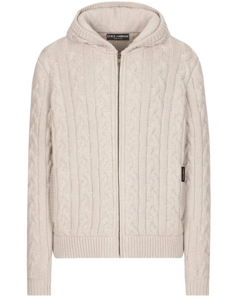 Dolce & Gabbana Hoodie mit Zopfmuster - Nude Nude