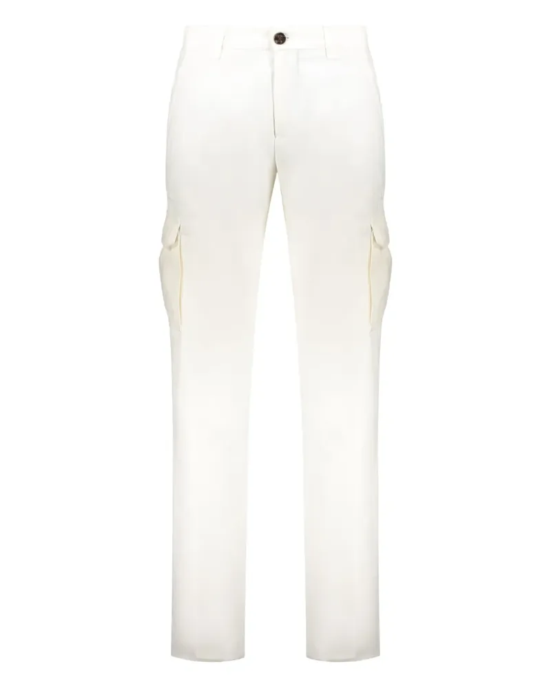 MOORER button-fastening cargo pants - Weiß Weiß