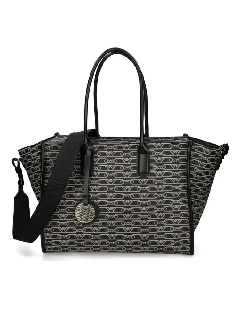 Emporio Armani Tote Bag mit Jacquard-Logo - Schwarz Schwarz