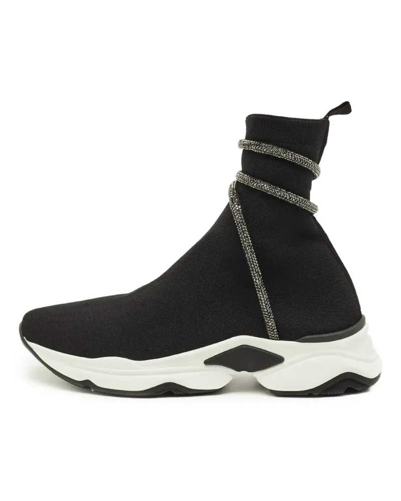 René Caovilla Cleo High-Top-Sneakers mit Kristallen - Schwarz Schwarz