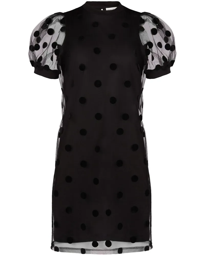 Nina Ricci Minikleid mit Polka Dots Schwarz