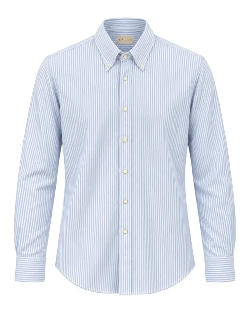 XACUS Oxfordstriped button-down shirt - Weiß Weiß