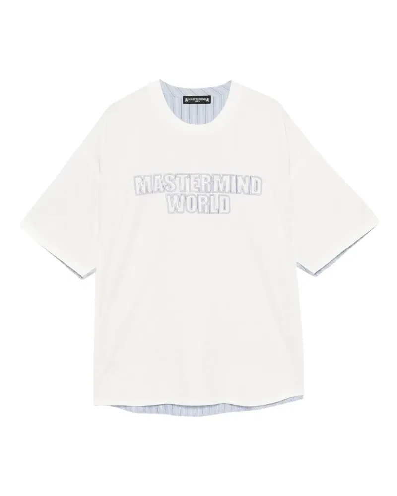 Mastermind World Gestreiftes T-Shirt - Weiß Weiß